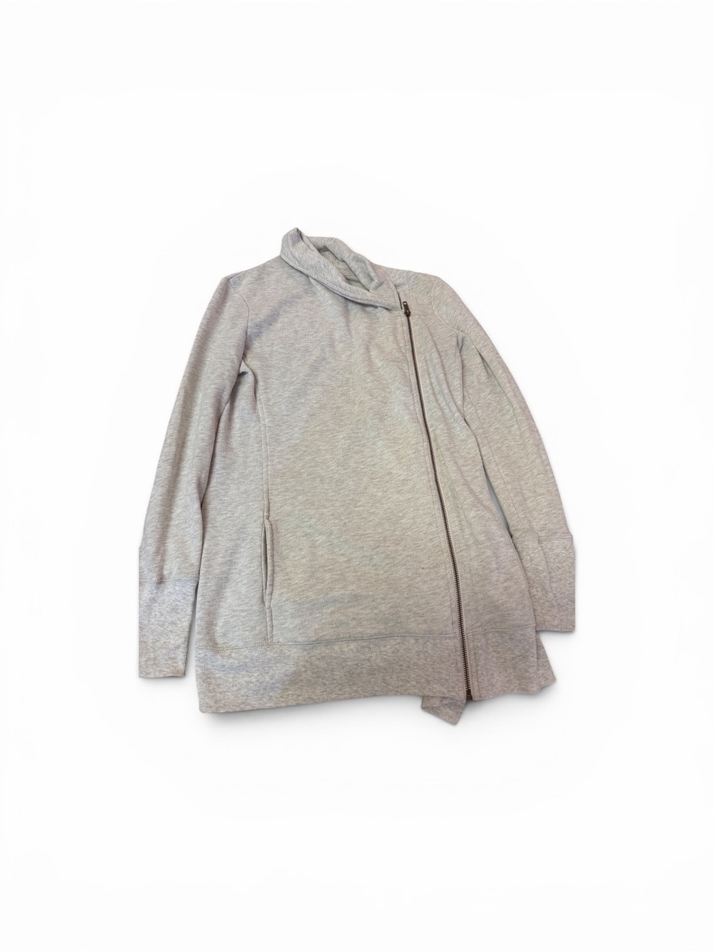 Caslon Asymetrical zip up sweatshirt Womens XSmall gray heathered